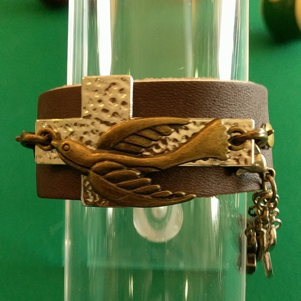 Leather bracelet, home crafted.